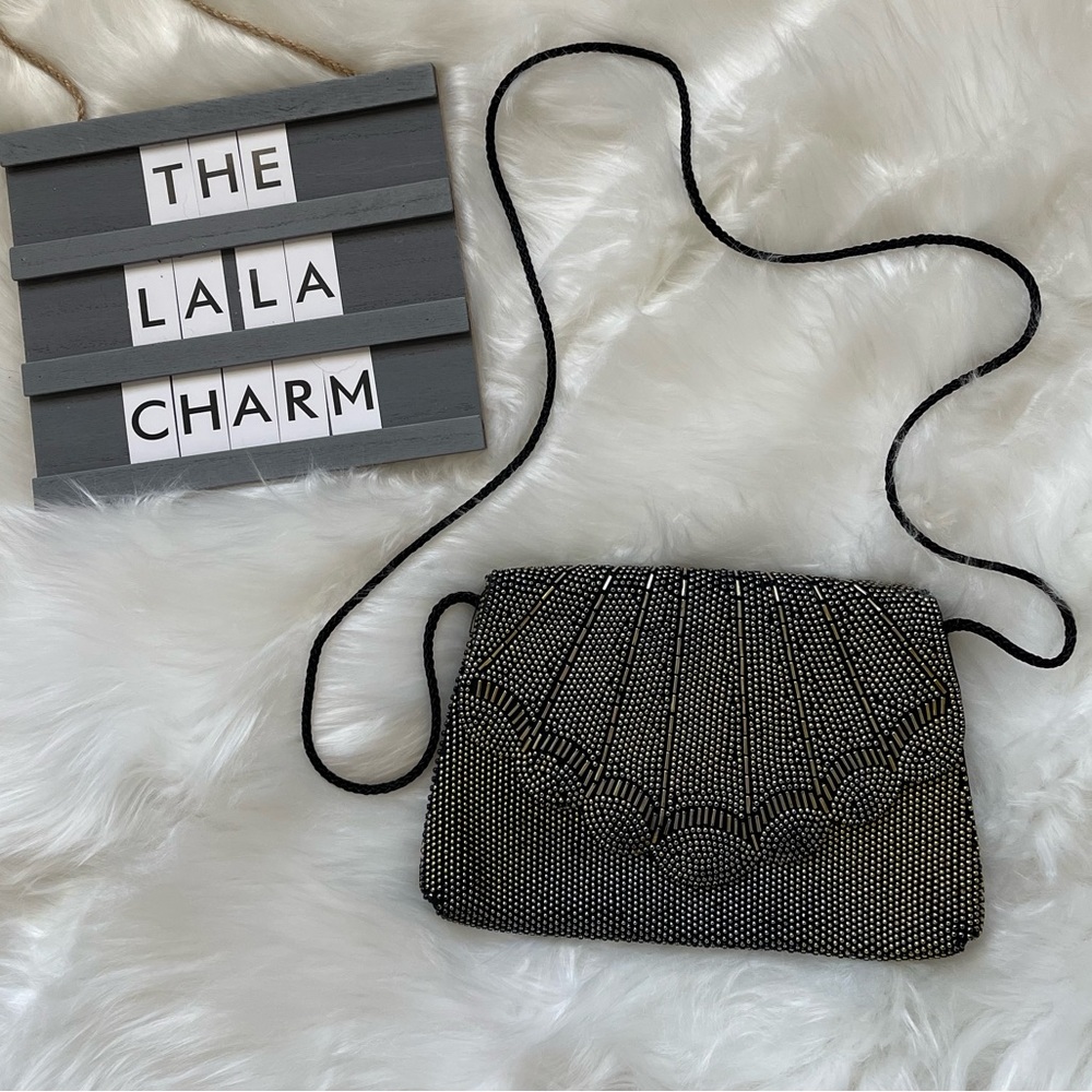 Black Beaded Evening Bag